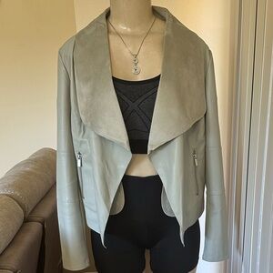 With The Girls By Avec Les Filles Open Front Drapey  Jacket In Gray Size Small.